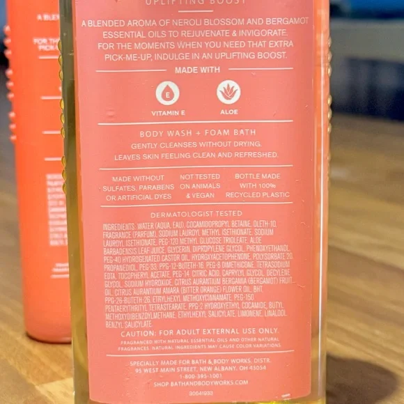 Bath & Body Works Body Wash: Uplifting Boost Neroli & Bergamot Limited Edition - Picture 2 of 2